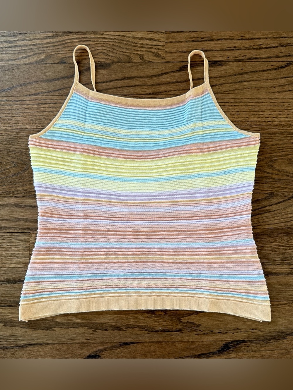 Pastel Striped Knit Cami Tank Top - Multi Pastels
